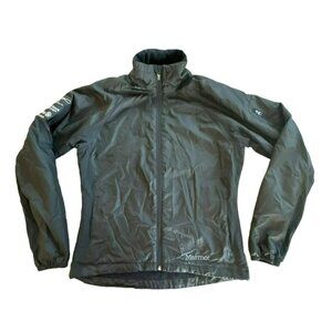 Marmot Black Jacket Size Small Lined Windbreaker Zipper LOGOS Womens